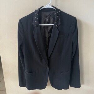 Aqua womens blazer suit jacket black size 12